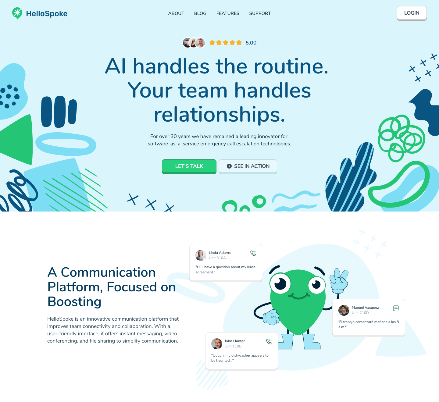 HelloSpoke marketing homepage