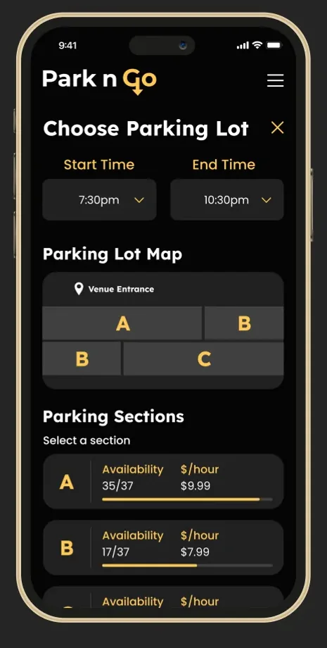 Booking a parking spot